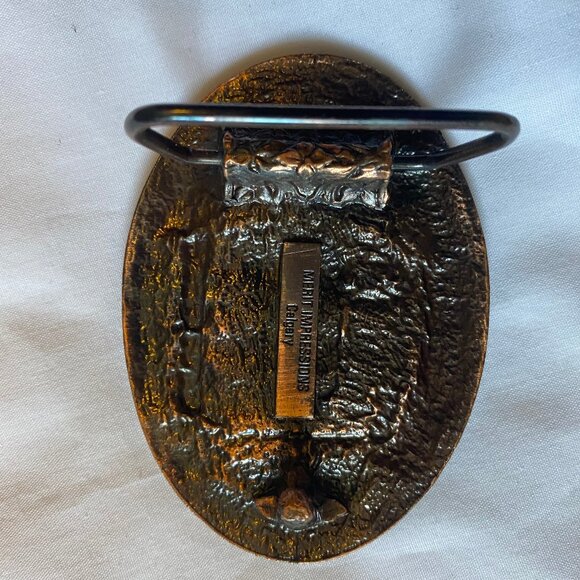 Vintage Brass City of Calgary Safety Award Belt Buckle Engraved 3" L x 2.25" W - Picture 5 of 5